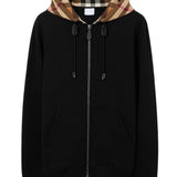Check Printed Zip Hoodie