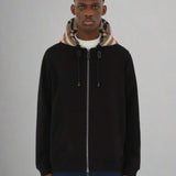 Check Printed Zip Hoodie